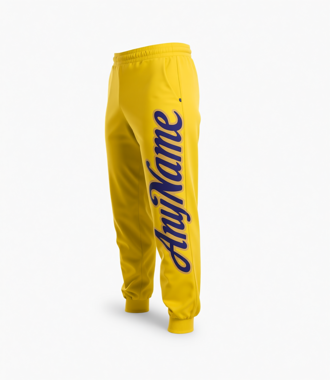 Custom Yellow & Purple/Gold Fleece Jogger Sweatpants