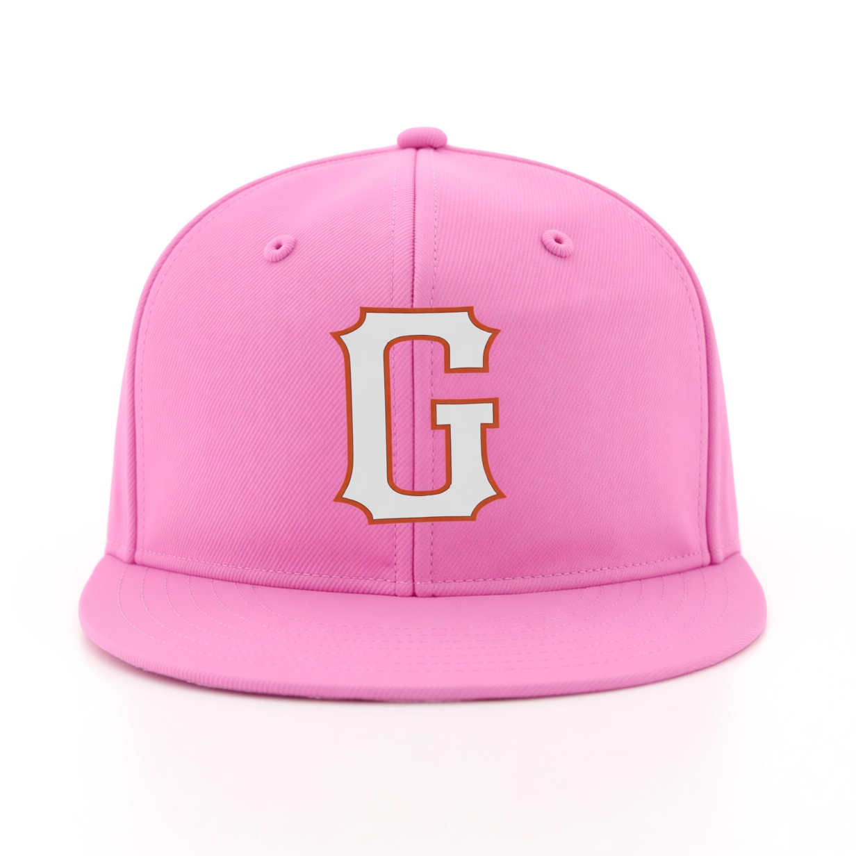 Custom Pink & White/Red Stitched Adjustable Snapback Hat
