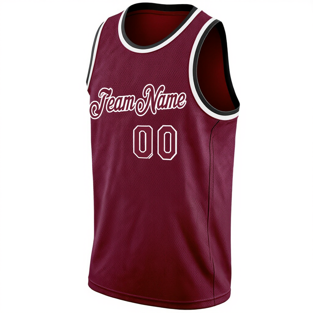 Custom Burgundy & White Basketball City Edition Jersey