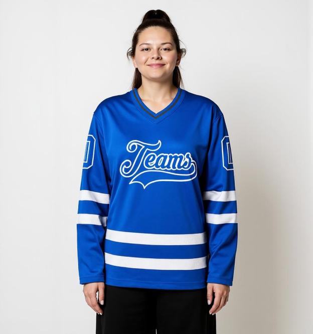 Custom Royal Blue & White Hockey Jersey