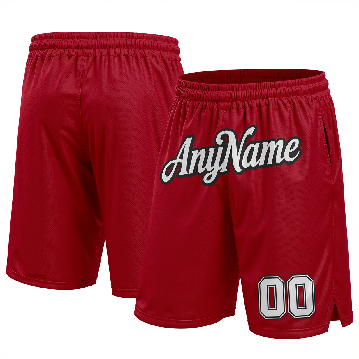 Custom Red & White/Black Shorts