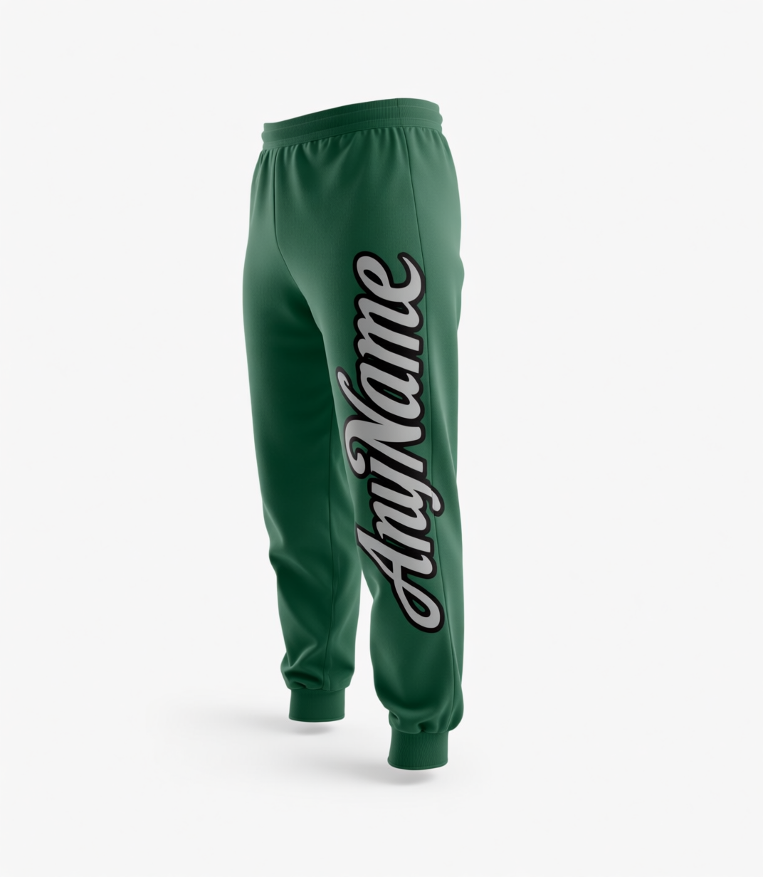 Custom Midnight Green & Grey/Black Fleece Jogger Sweatpants