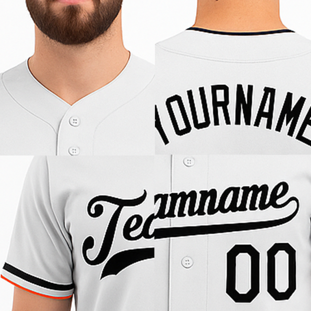 Custom White & Black Baseball Jersey