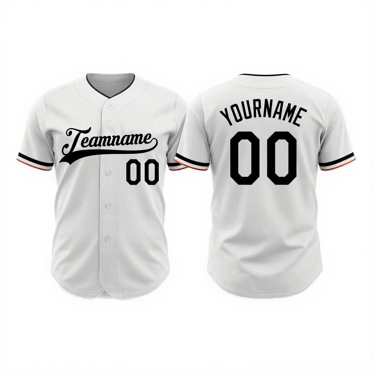 Custom White & Black Baseball Jersey