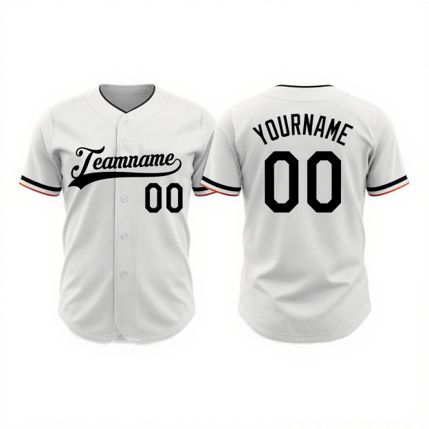 Custom White & Black Baseball Jersey