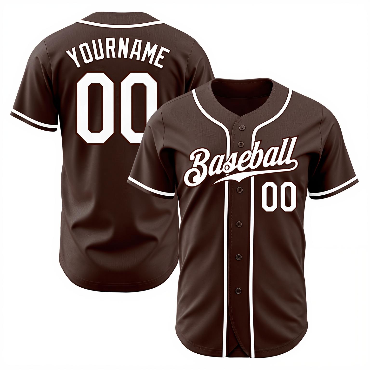 Custom Brown & White Baseball Jersey