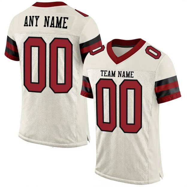 Custom White & Red/White Throwback Football Jersey