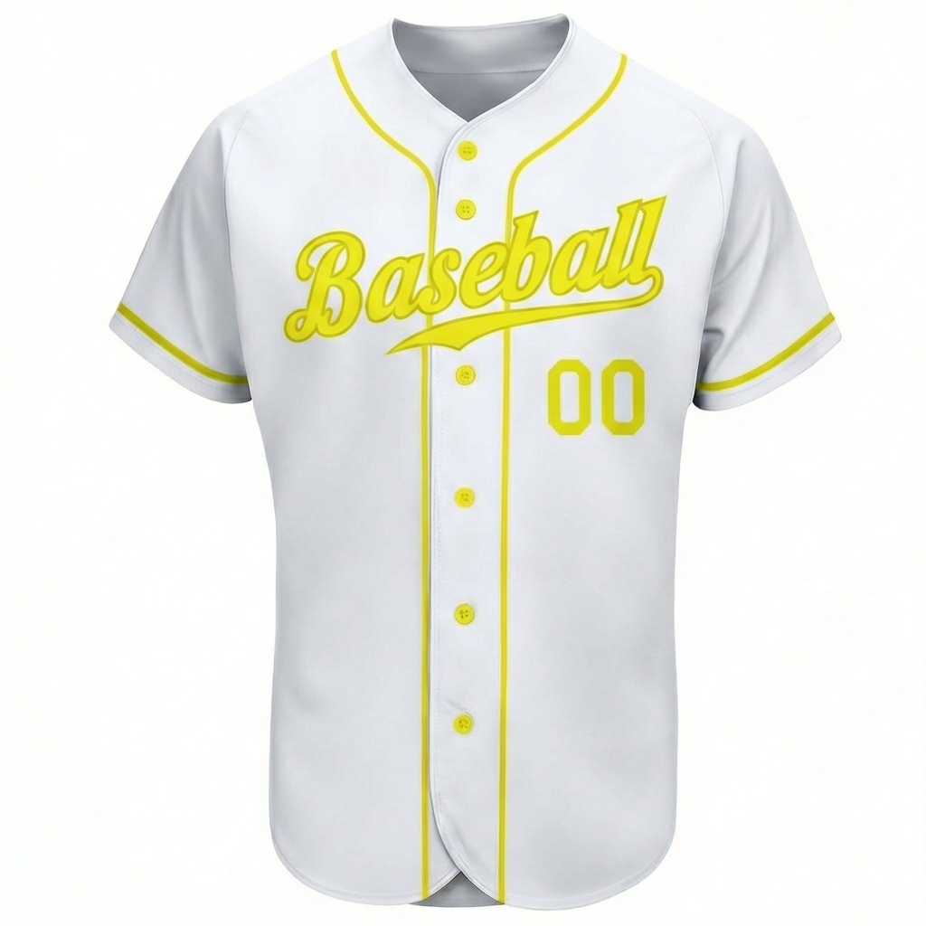 Custom White & Yellow Baseball Jersey