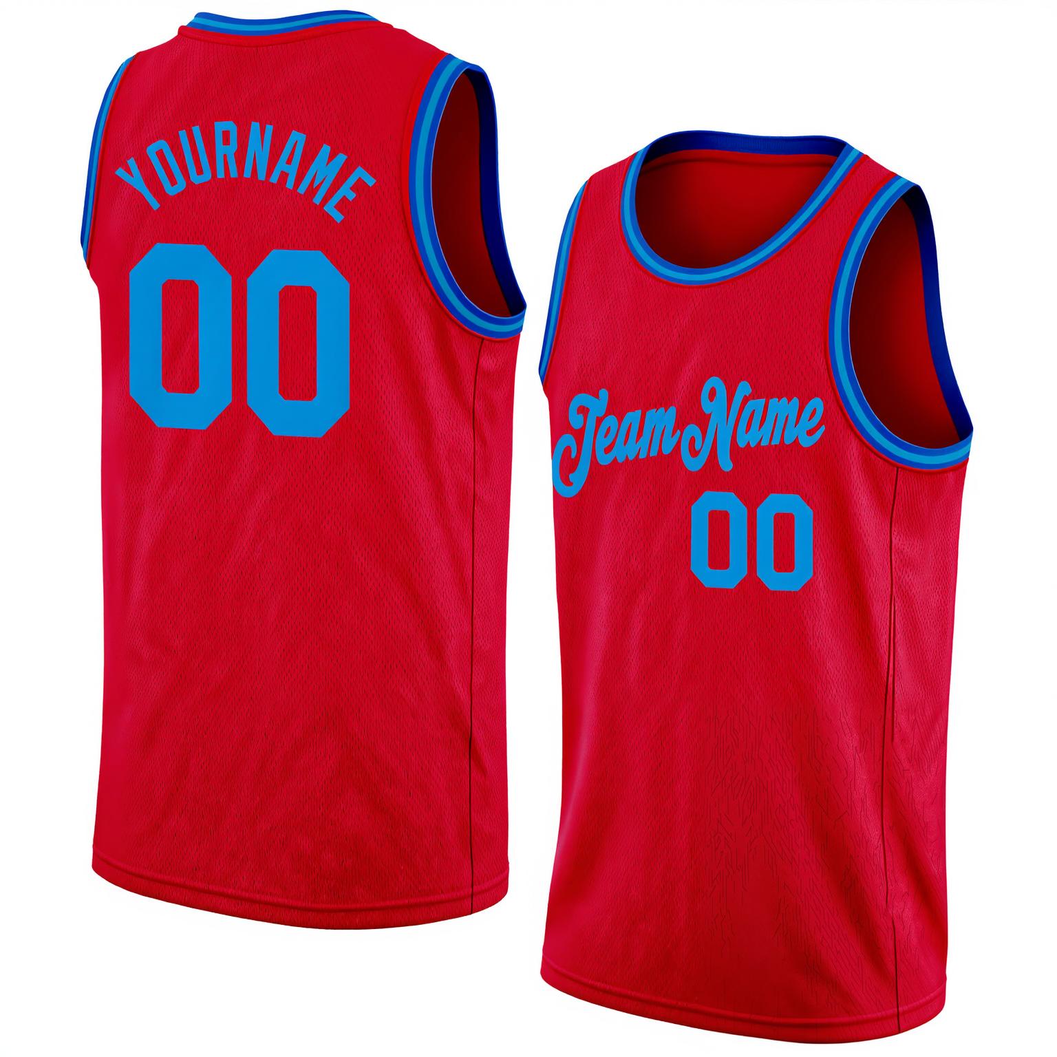Custom Red & Royal Blue Basketball City Edition Jersey
