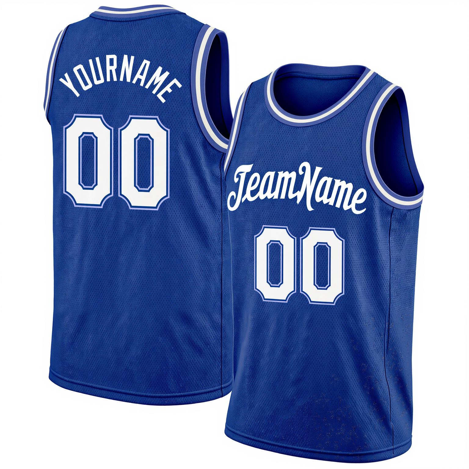 Custom Blue & White Basketball City Edition Jersey