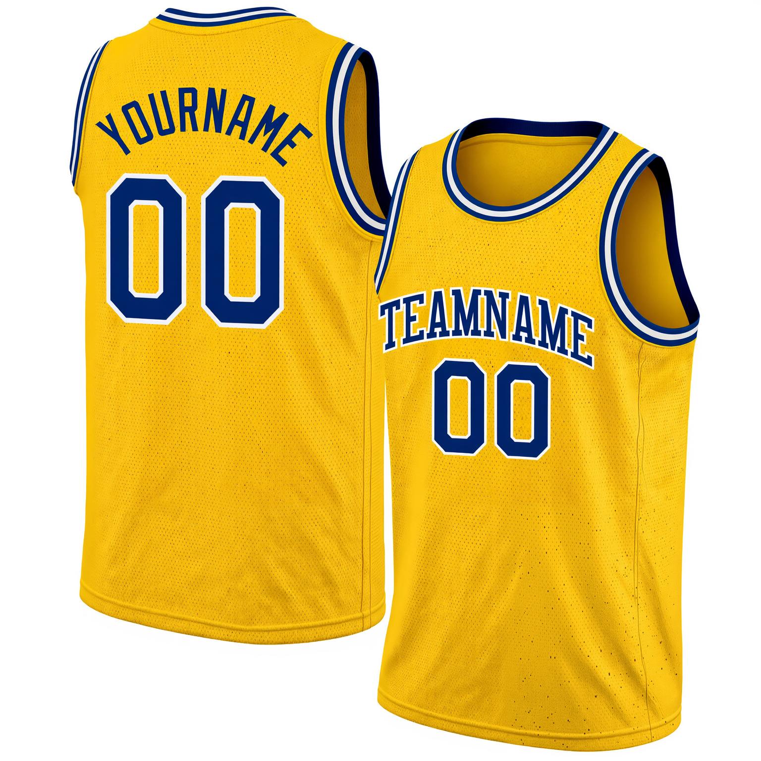 Custom Yellow & Royal/White Basketball City Edition Jersey
