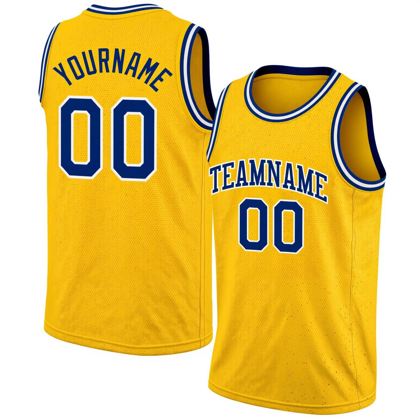 Custom Yellow & Royal/White Basketball City Edition Jersey