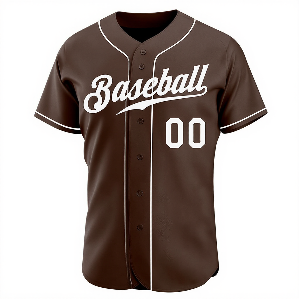 Custom Brown & White Baseball Jersey