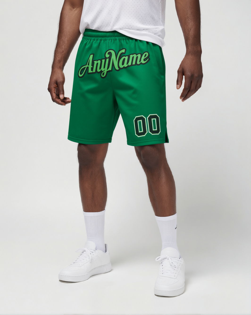 Custom Green & Midnight Green/White Shorts