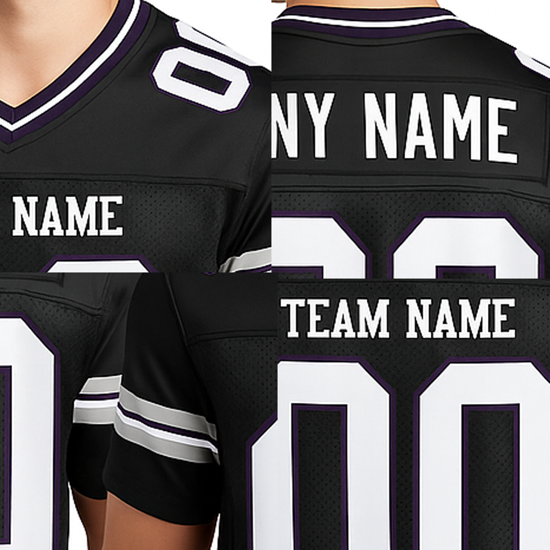 Custom Black & White Football Jersey