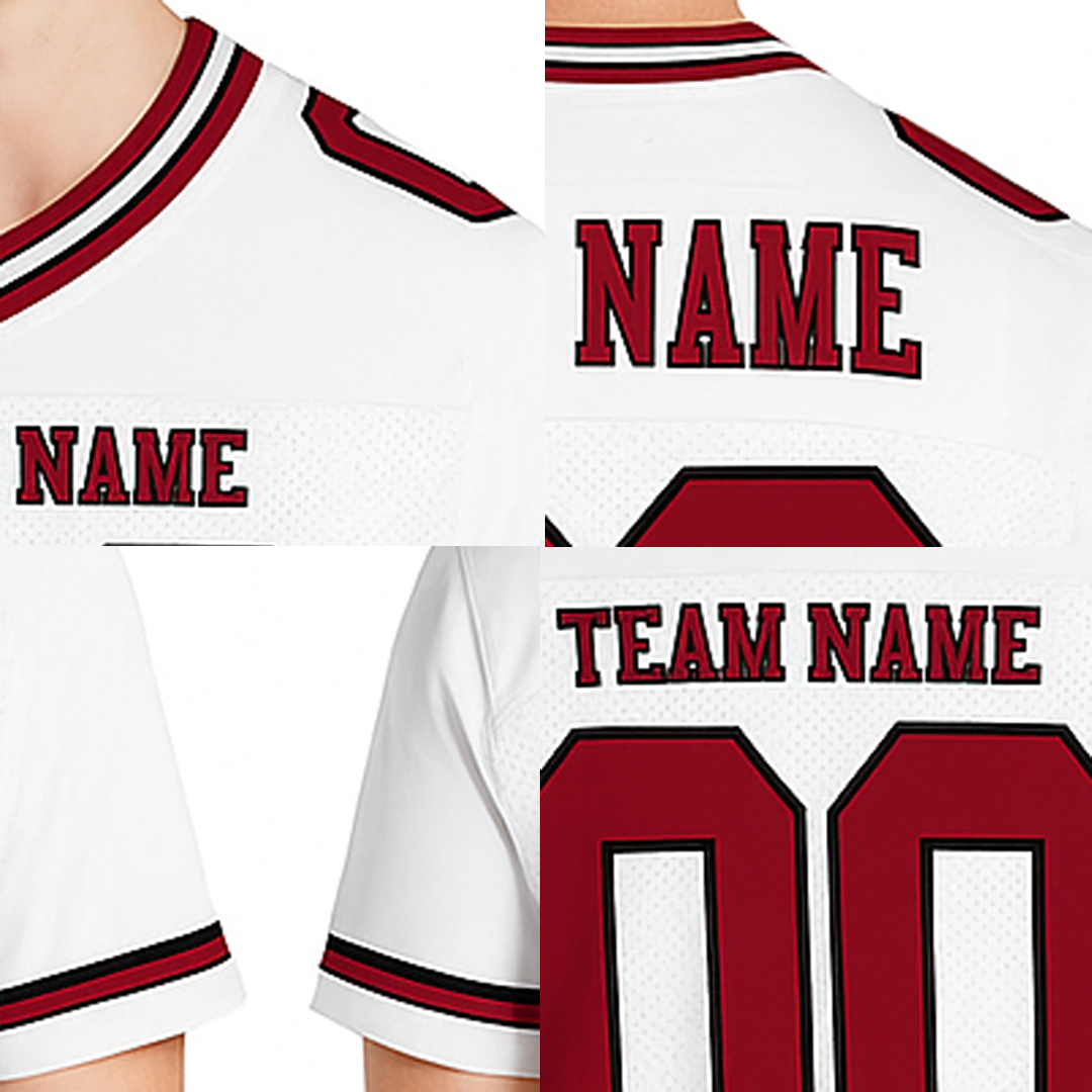 Custom White & Red/Black Football Jersey