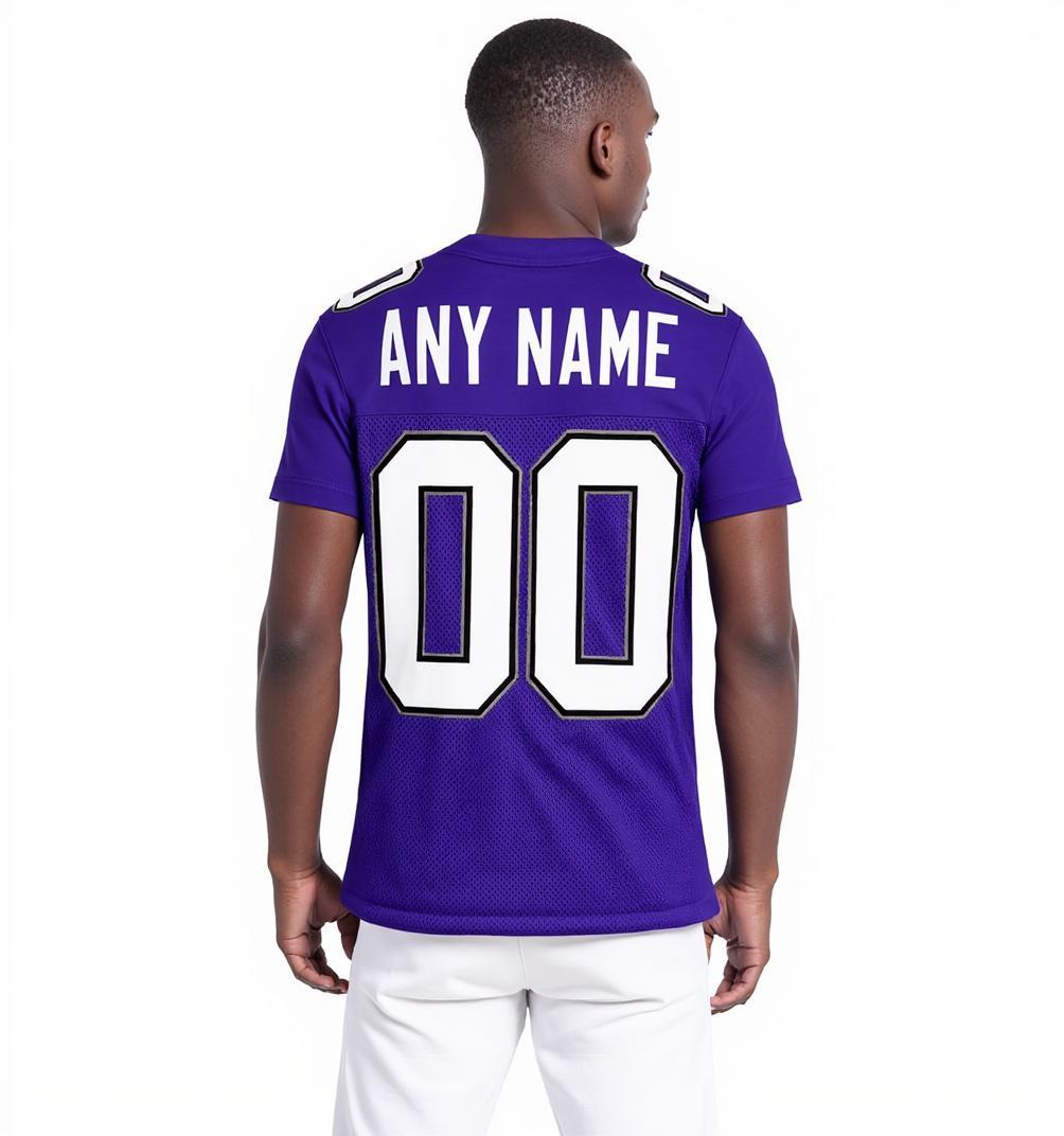 Custom Purple & White/Black Football Jersey