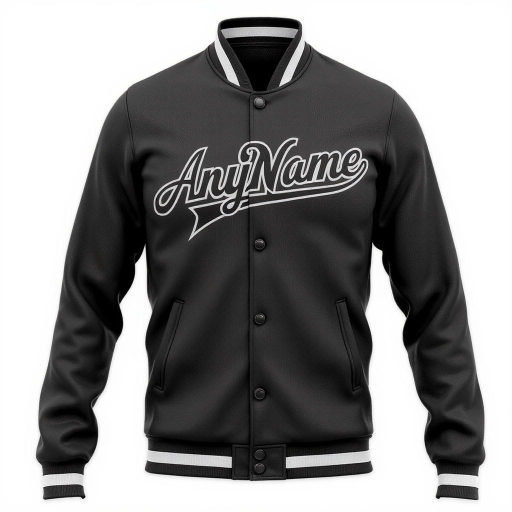 Custom Black & White Full-Snap Fleece Jacket