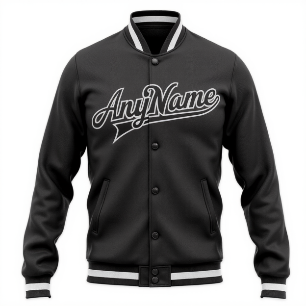 Custom Black & White Full-Snap Fleece Jacket