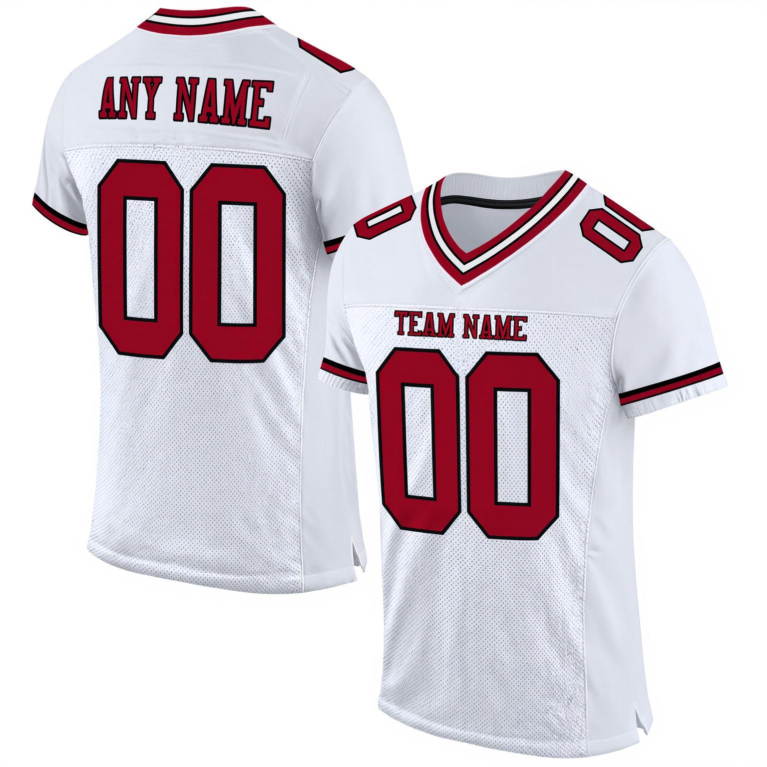 Custom White & Red/Black Football Jersey