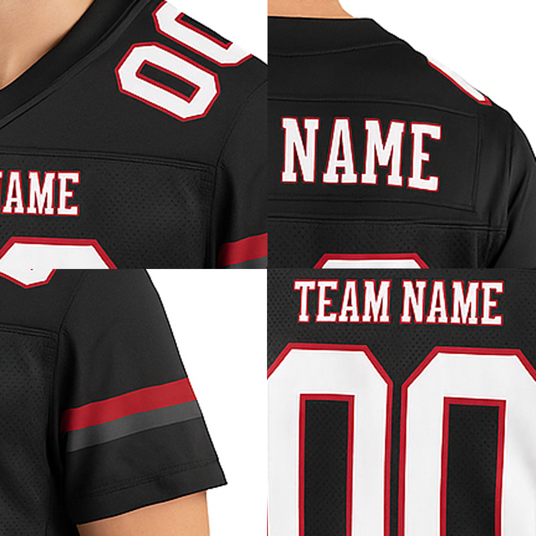 Custom Black & White/Red Football Jersey