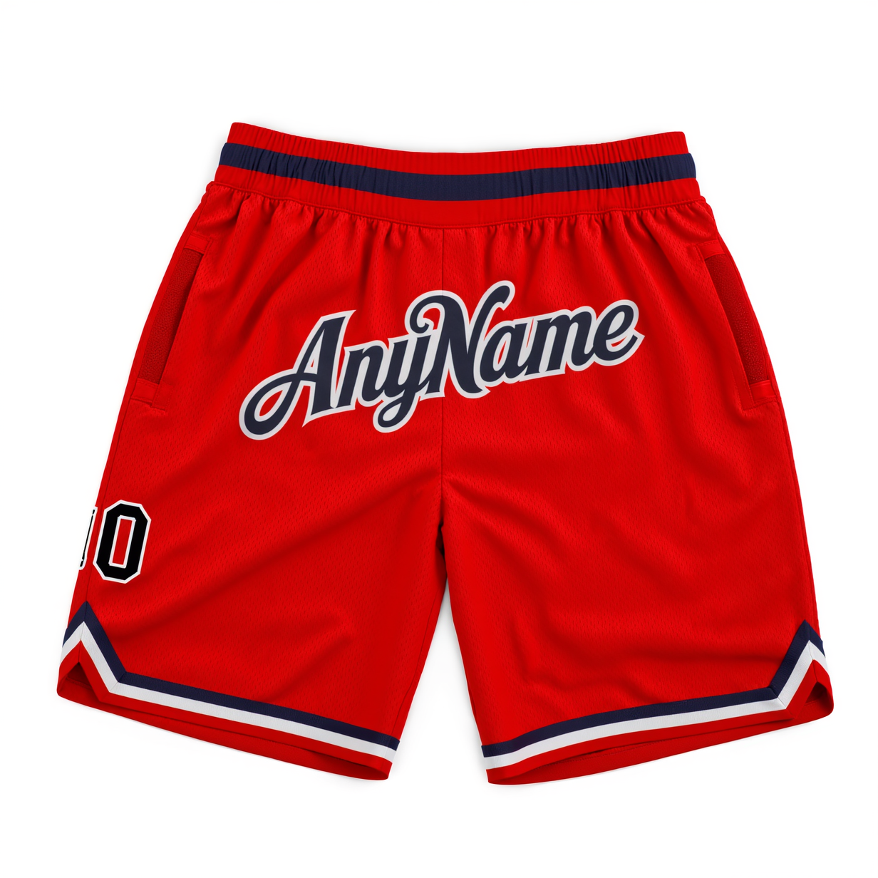 Custom Red & Navy/White Throwback Shorts