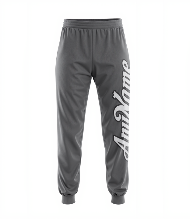 Custom Grey & White/Black Fleece Jogger Sweatpants