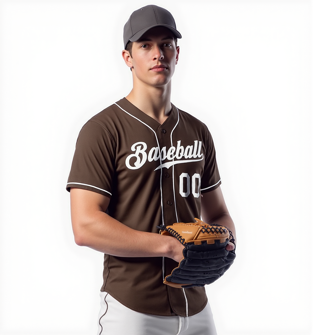Custom Brown & White Baseball Jersey