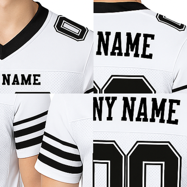 Custom White & Black Football Jersey