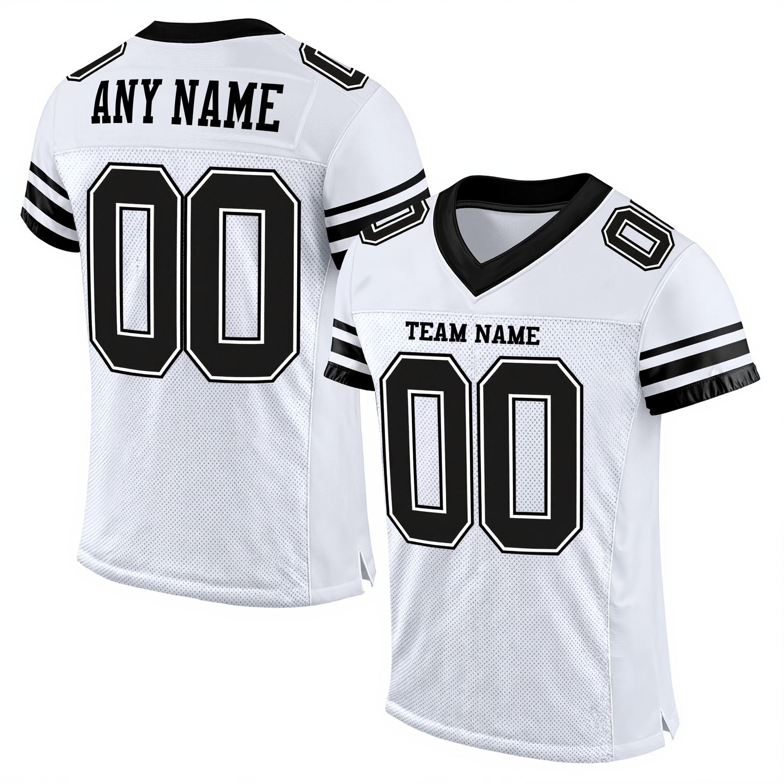 Custom White & Black Football Jersey