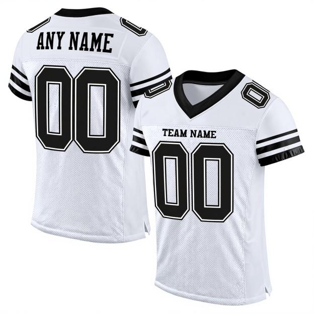 Custom White & Black Football Jersey