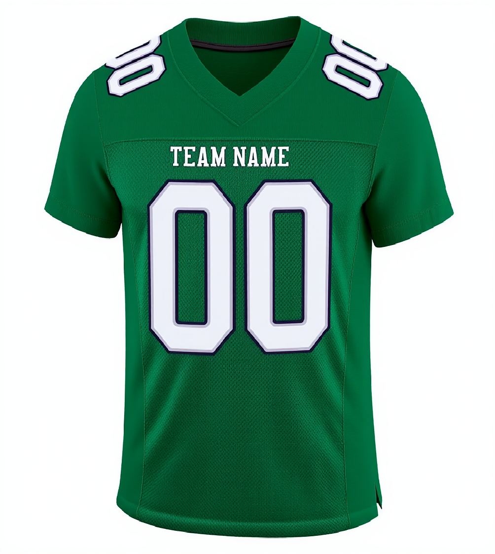 Custom Kelly Green & White/Black Football Jersey