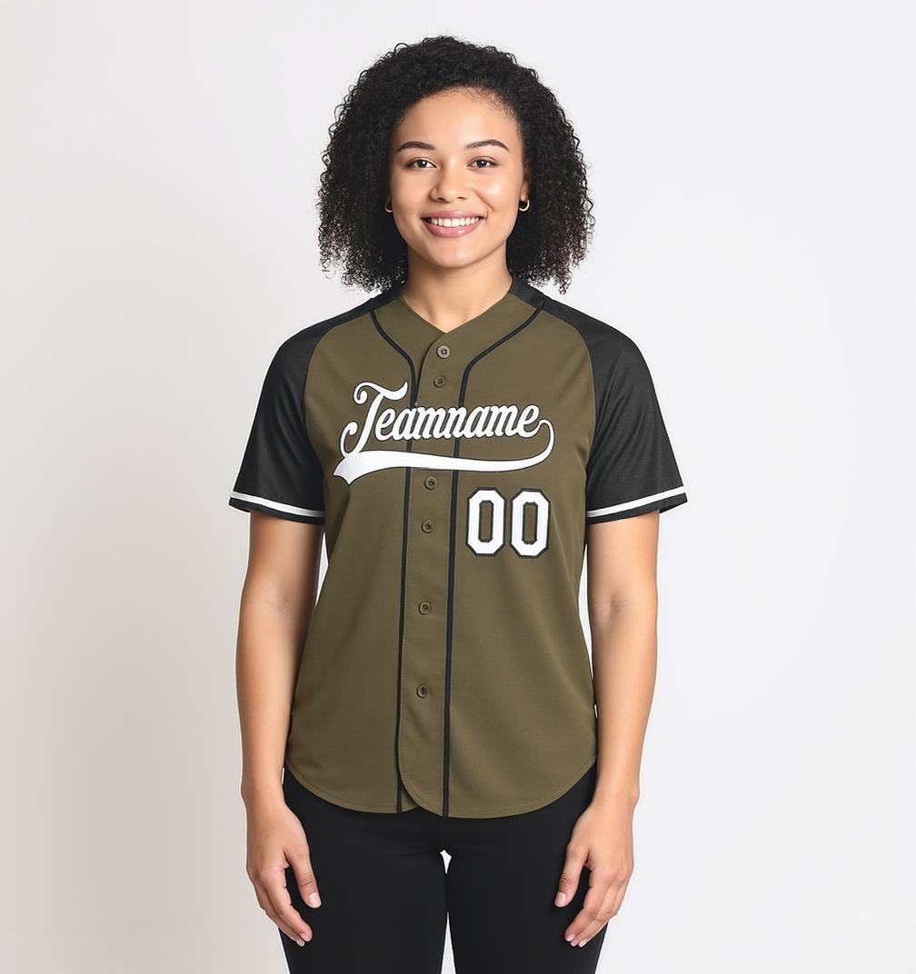 Custom Olive & Navy/White Baseball Jersey