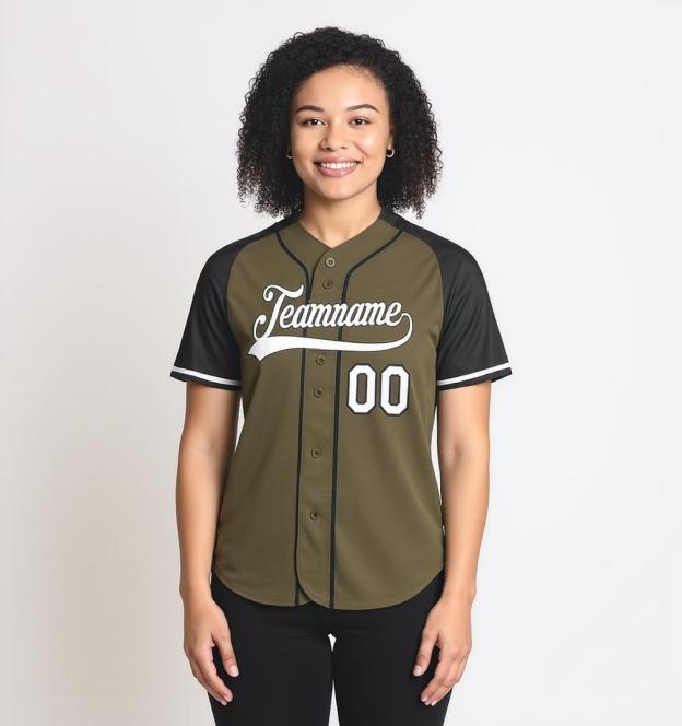 Custom Olive & Navy/White Baseball Jersey