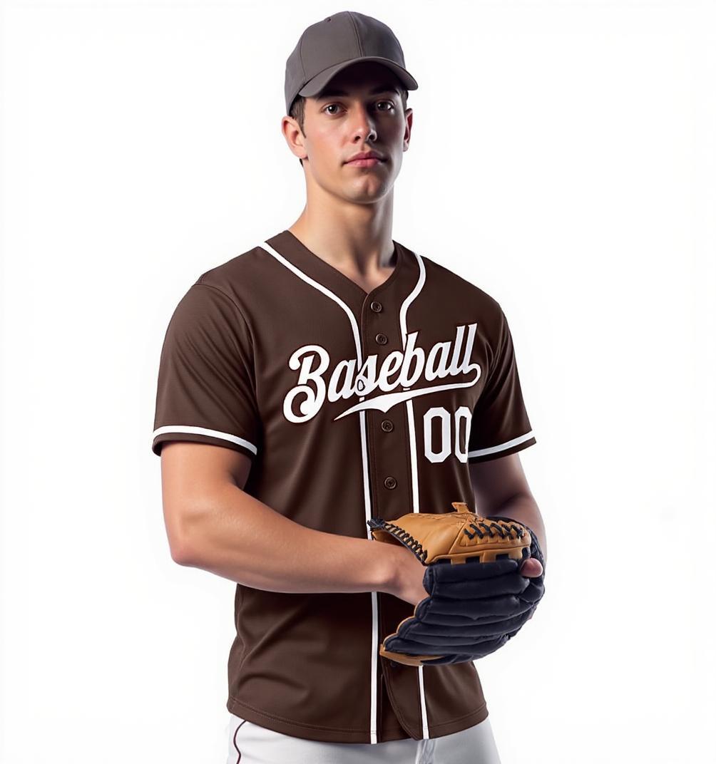 Custom Brown & White Baseball Jersey