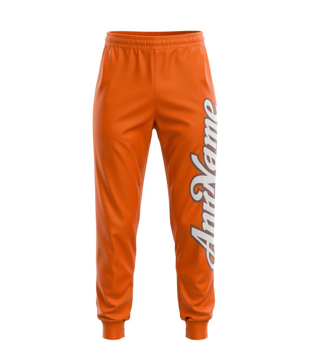 Custom Orange & White/Grey Fleece Jogger Sweatpants