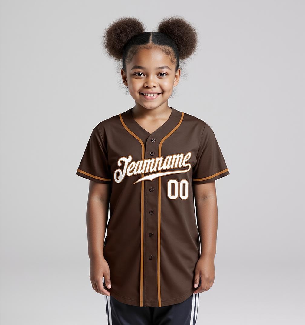 Custom Brown & White Baseball Jersey