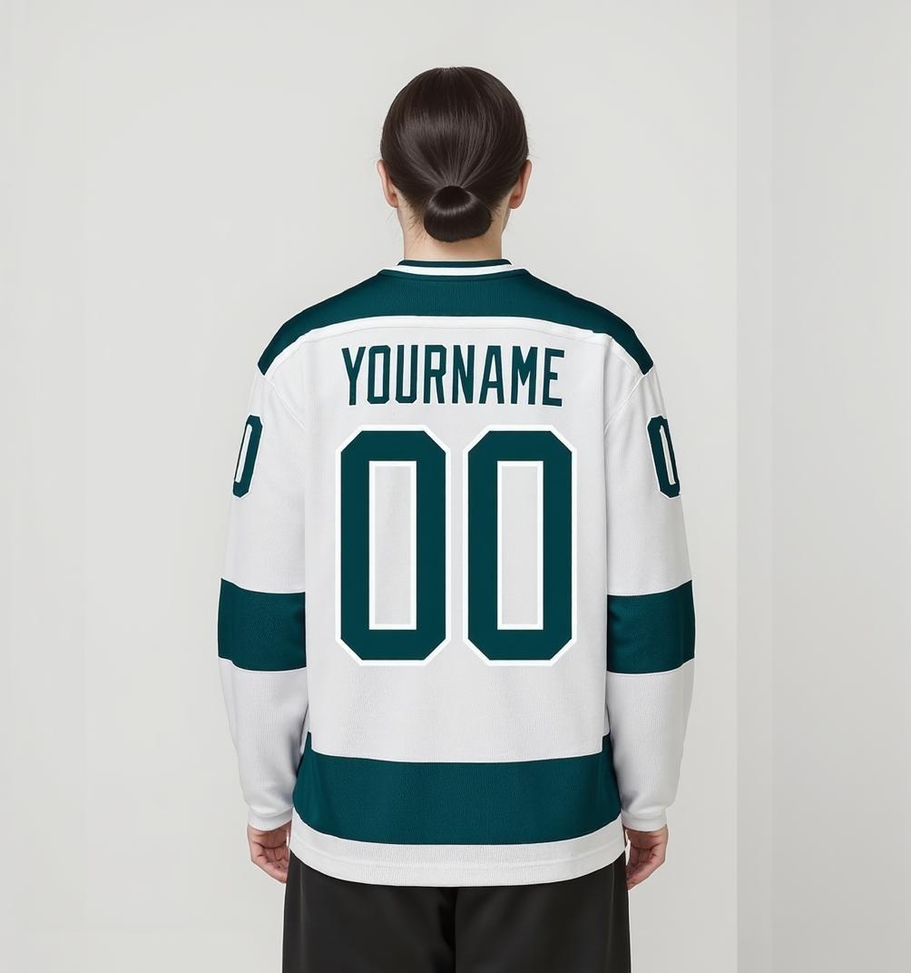 Custom White & Navy Hockey Jersey