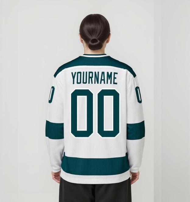 Custom White & Navy Hockey Jersey