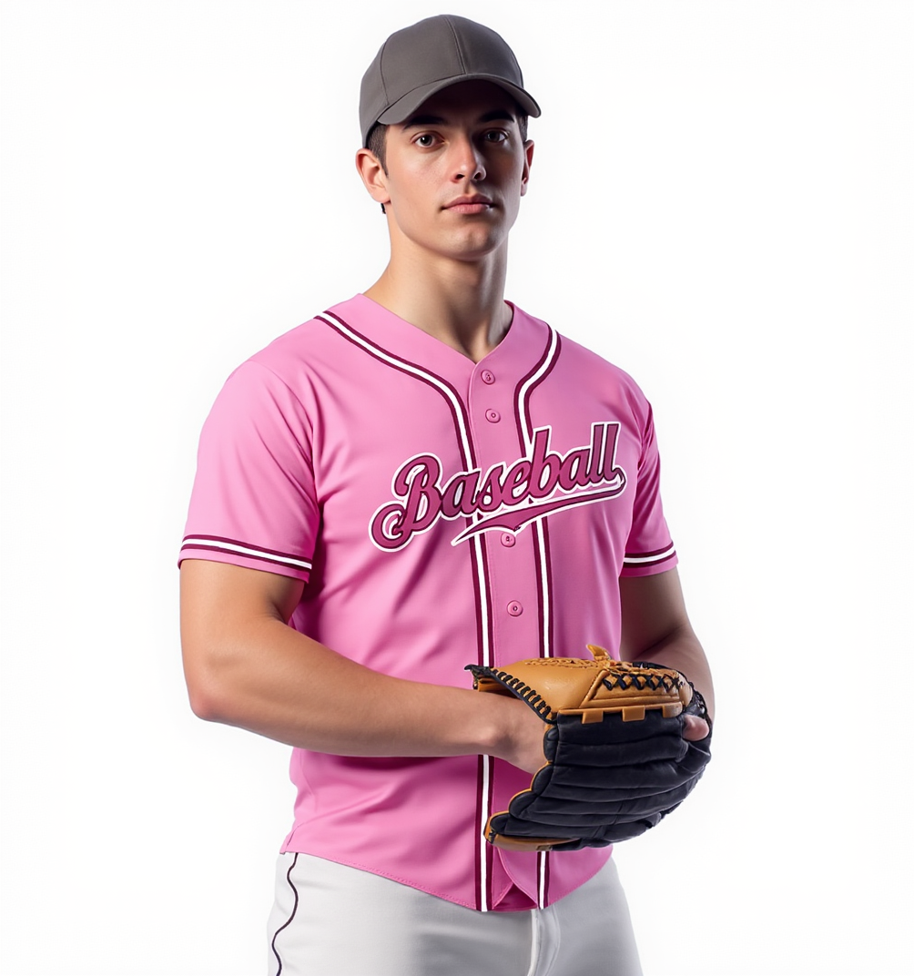 Custom Pink & White Baseball Jersey