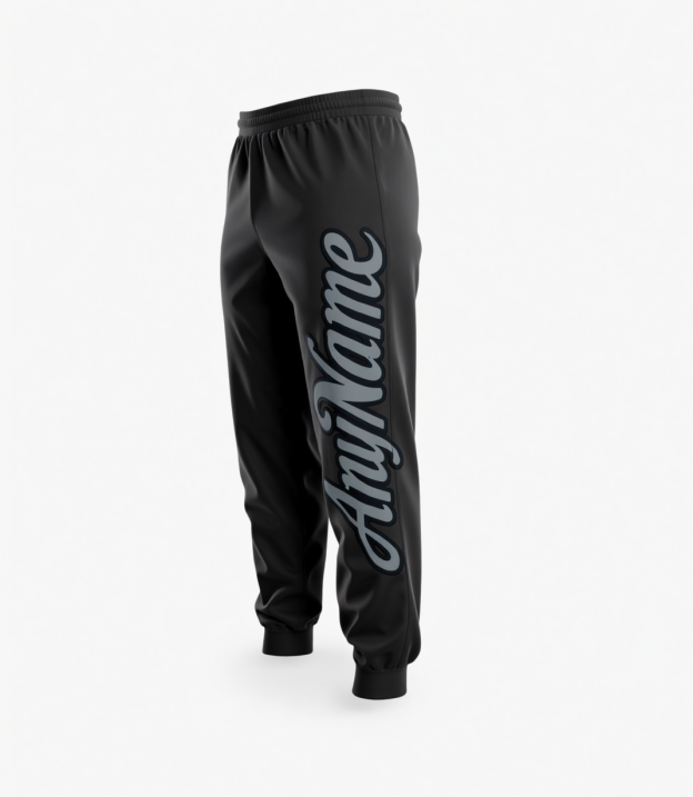 Custom Black & Grey Fleece Jogger Sweatpants