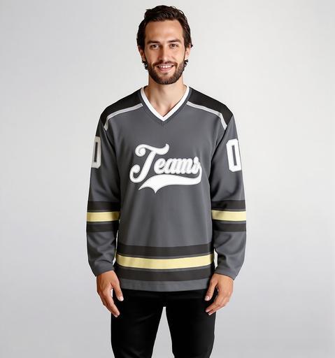 Custom Grey & White Hockey Jersey