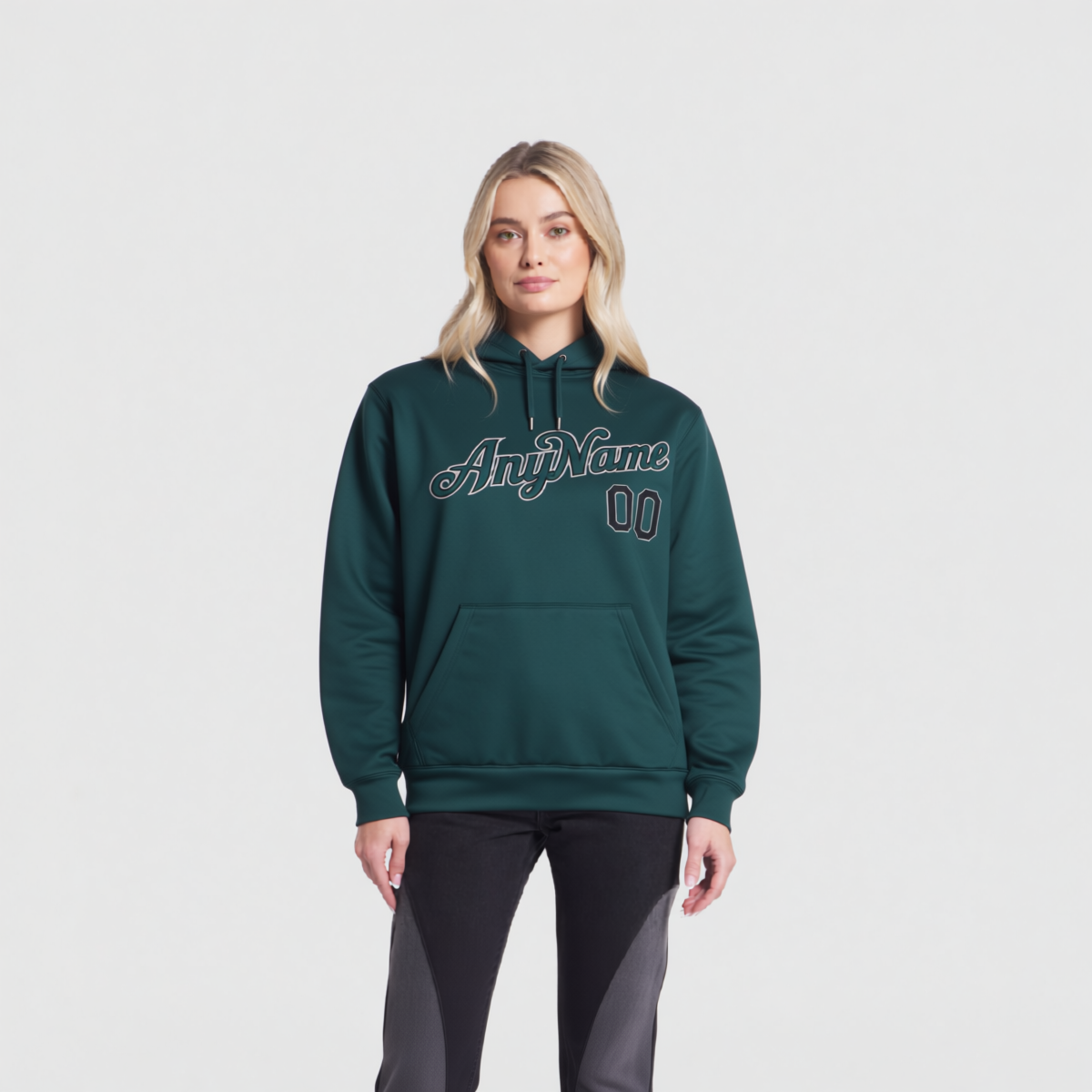 Custom Midnight Green & Black/Grey Pullover Sports Sweatshirt Hoodie
