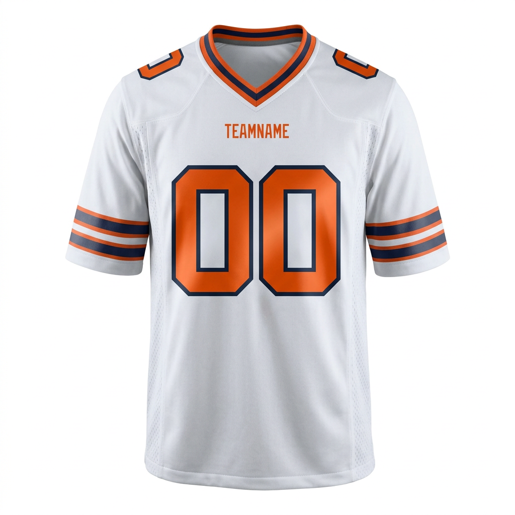 Custom White & Orange/Royal Football Jersey