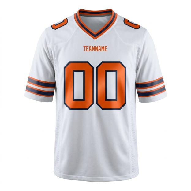 Custom White & Orange/Royal Football Jersey