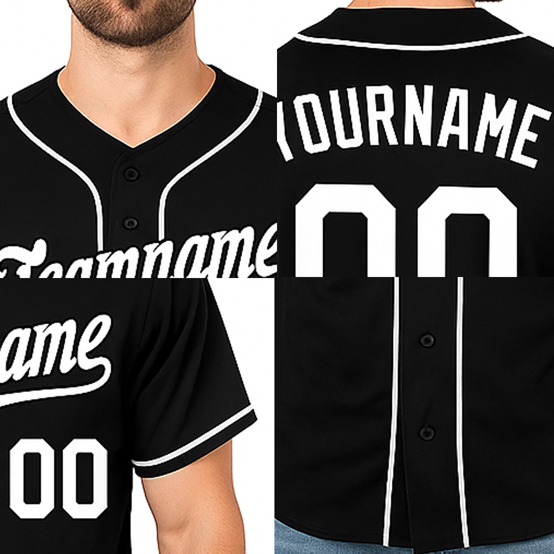 Custom Black & White Baseball Jersey