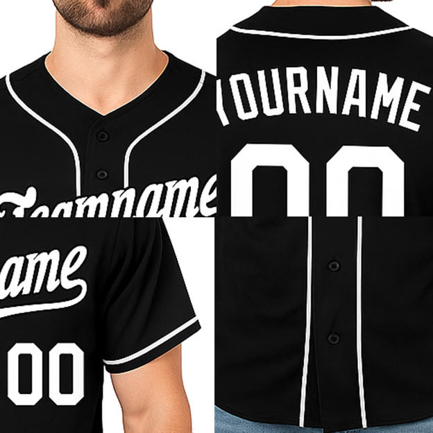 Custom Black & White Baseball Jersey