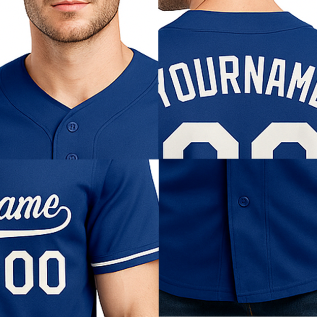 Custom Royal & Grey Baseball Jersey
