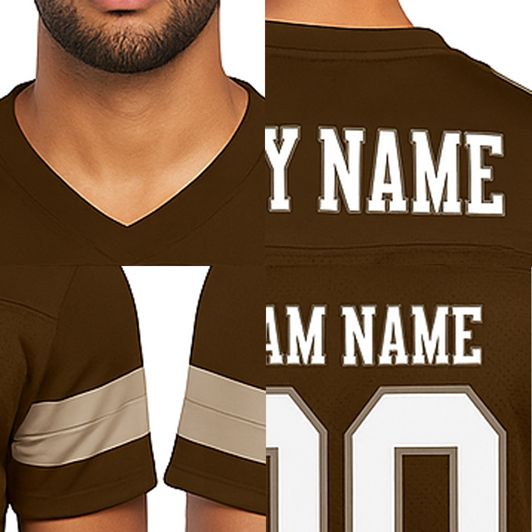Custom Brown & White Football Jersey
