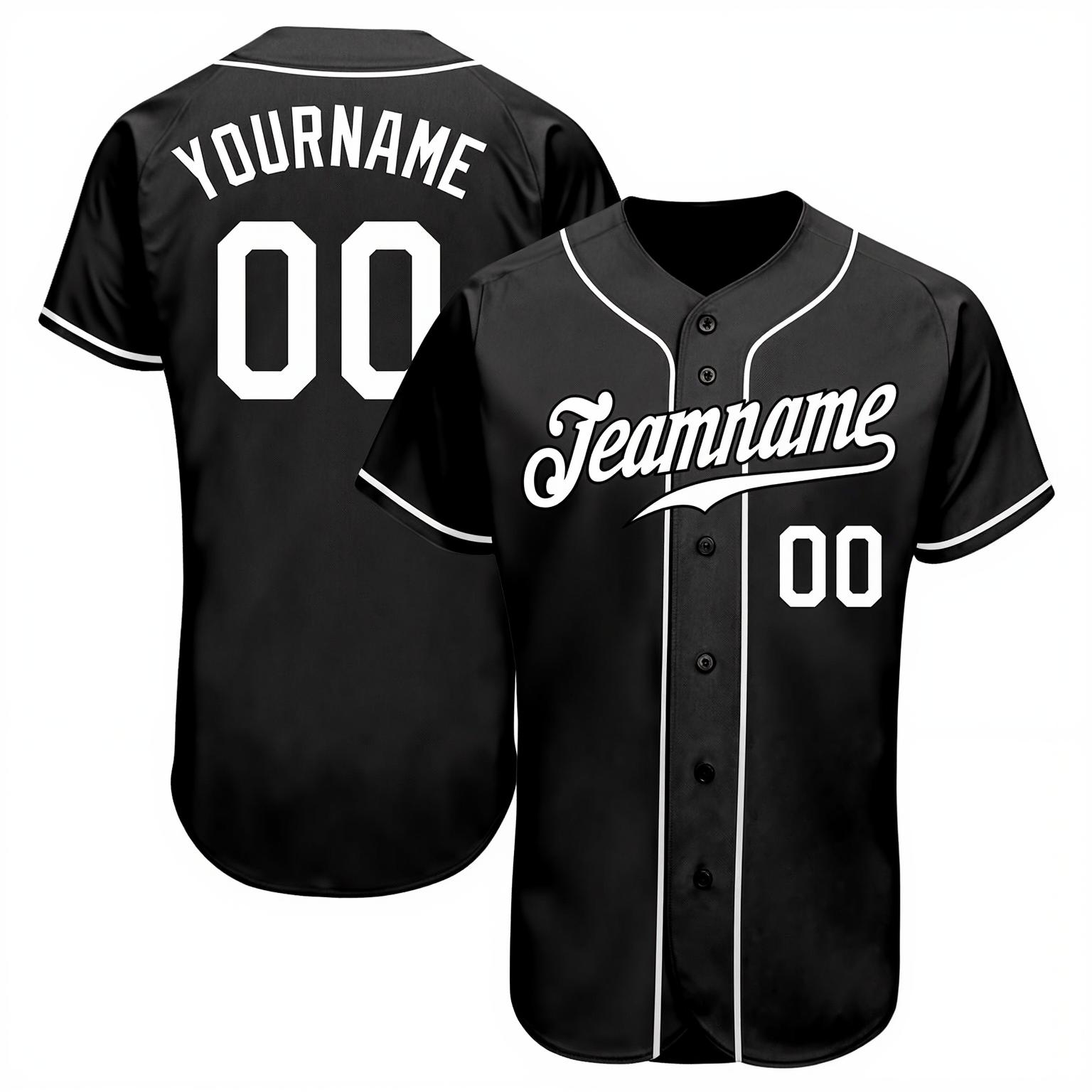 Custom Black & White Baseball Jersey